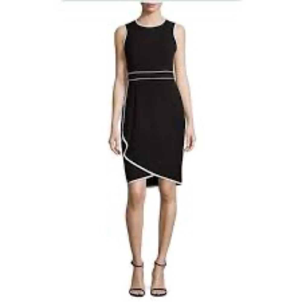 NWT Calvin Klein Black and White Sheath Dress